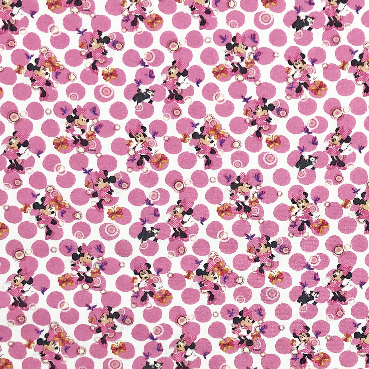 Polka Dot Minnie Mouse - 100% cotton digital print fabric