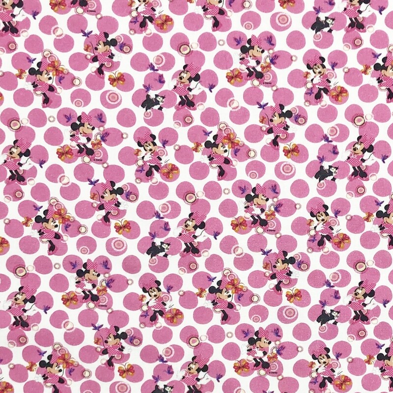Polka Dot Minnie Mouse - 100% cotton digital print fabric