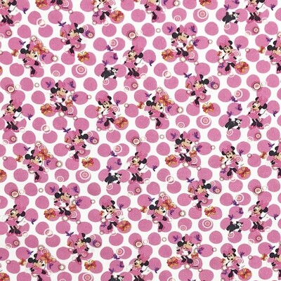Polka Dot Minnie Mouse - 100% cotton digital print fabric
