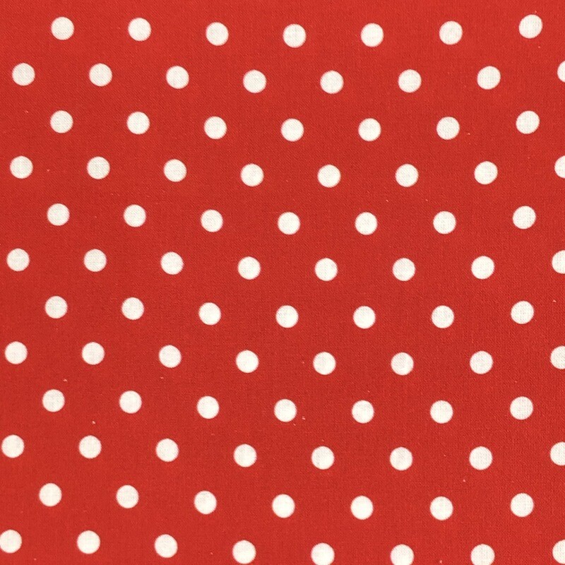 Polka Dot - Red - 100% cotton digital print fabric