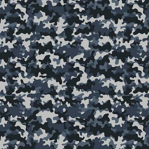 Camouflage 04 - Blue - 100% cotton digital print fabric