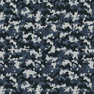 Camouflage 04 - Blue - 100% cotton digital print fabric
