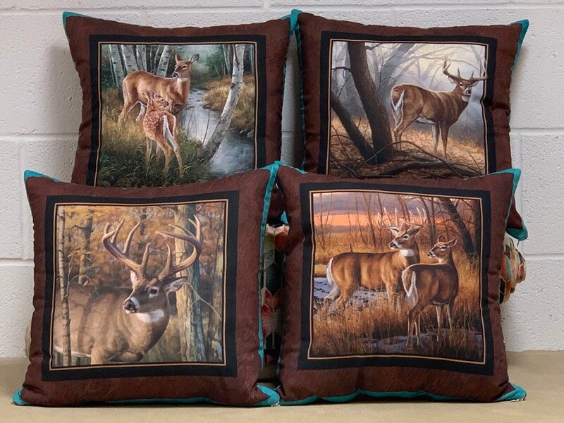 Set of 4 Cushion Covers with Stags