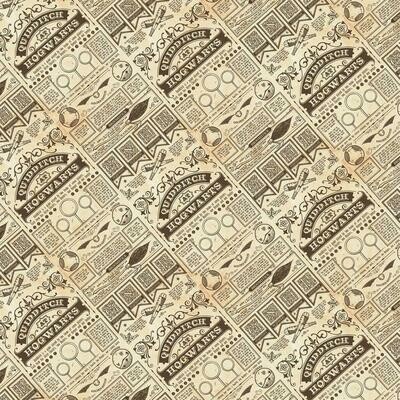 Harry Potter - Quidditch at Hogwarts - 100% cotton print fabric - Beige
