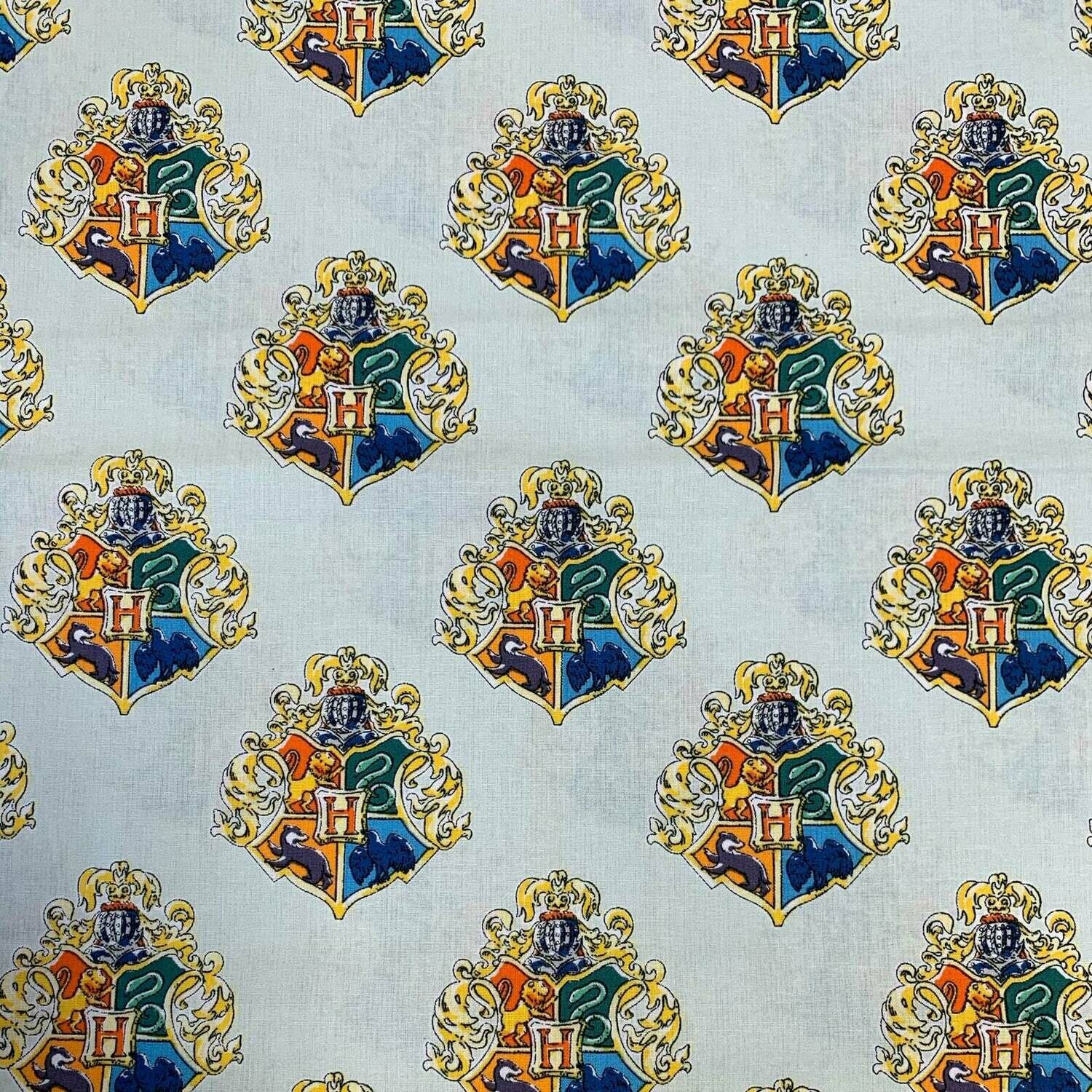 Harry Potter - Watercolour Crest - 100% cotton print fabric - Pale Blue