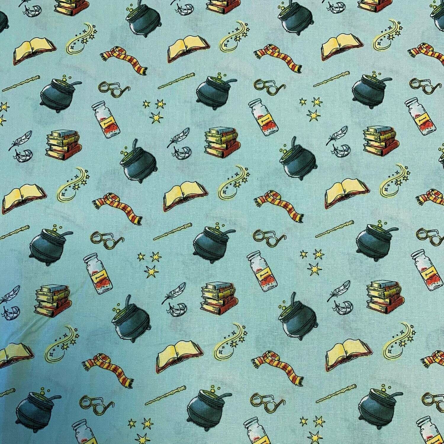 Harry Potter Soft Wash Potions 100% cotton print fabric - Blue