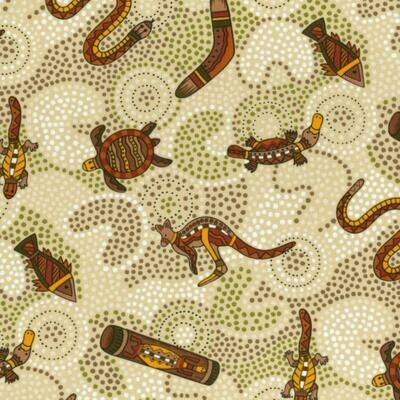 Gooloo - Cream - 100% cotton print fabric
