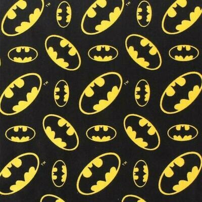 Batman Logo - Black - 100% cotton print fabric