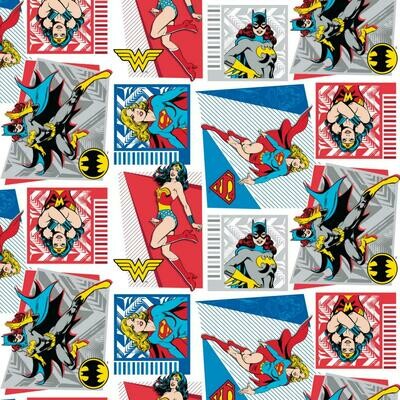 DC Original Heroines - White - 100% cotton print fabric