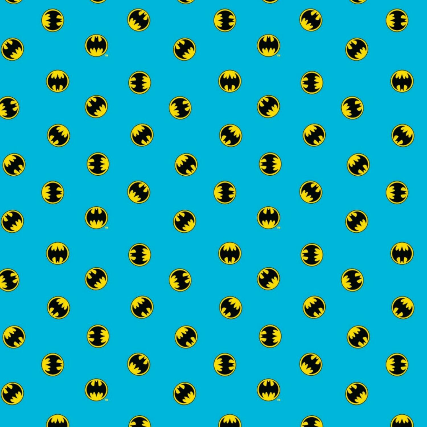 Batman Logo - Blue - 100% cotton print fabric