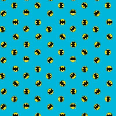 Batman Logo - Blue - 100% cotton print fabric