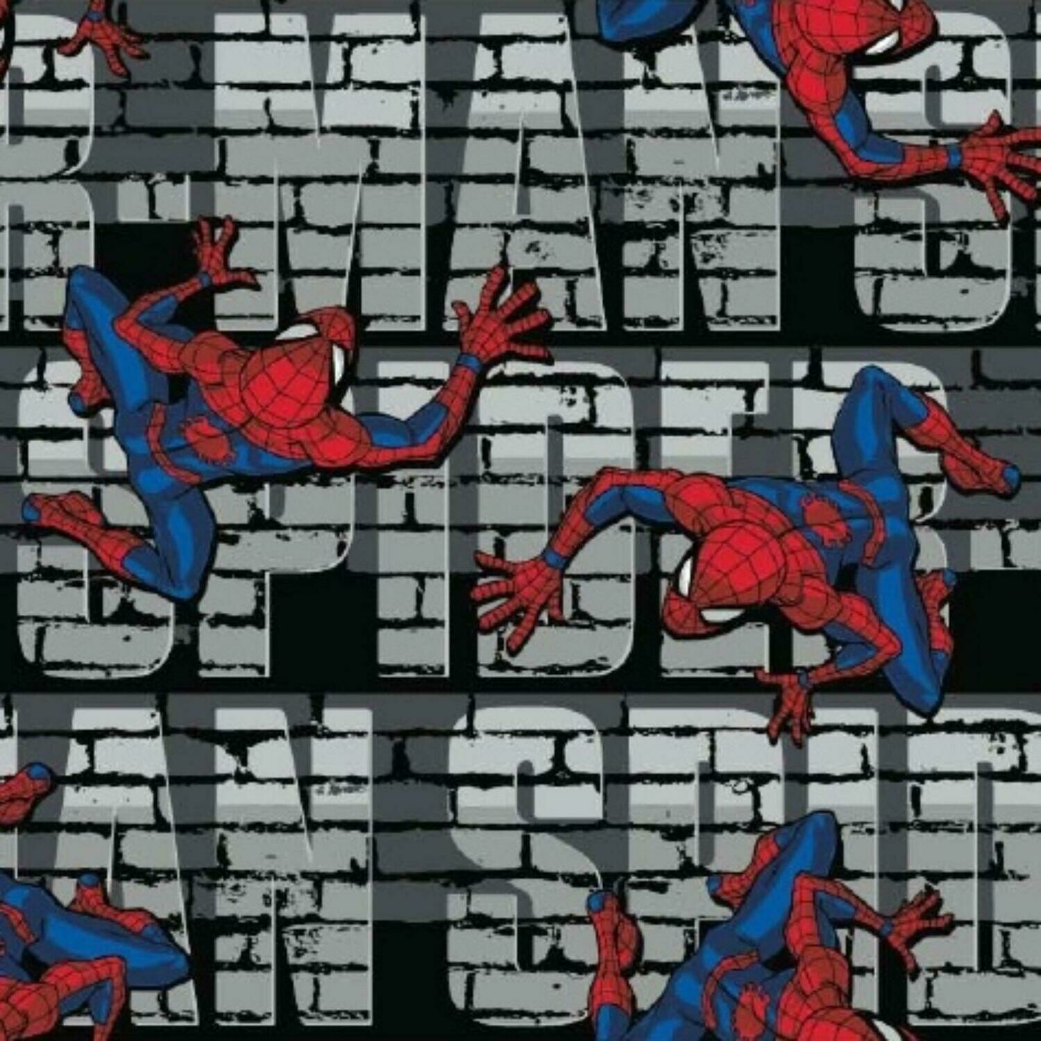 Spiderman Crawler - Black - 100% cotton print fabric