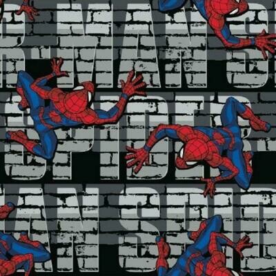 Spiderman Crawler - Black - 100% cotton print fabric