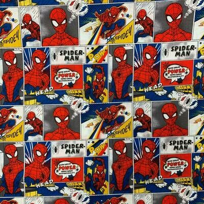Spiderman Comic Strip - Multi - 100% cotton print fabric