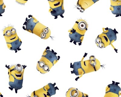 Minions Gang Despicable Me - White - 100% cotton digital print fabric