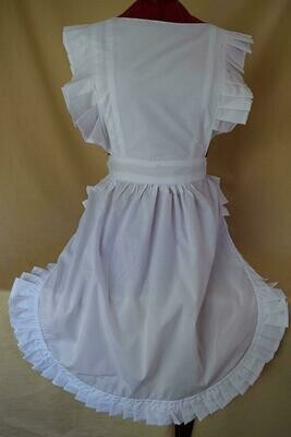 Retro Vintage Victorian Style Full Apron (High Neck) - White