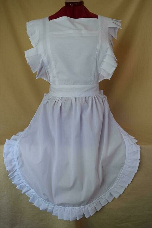 Retro Vintage Victorian Style Full Apron - White