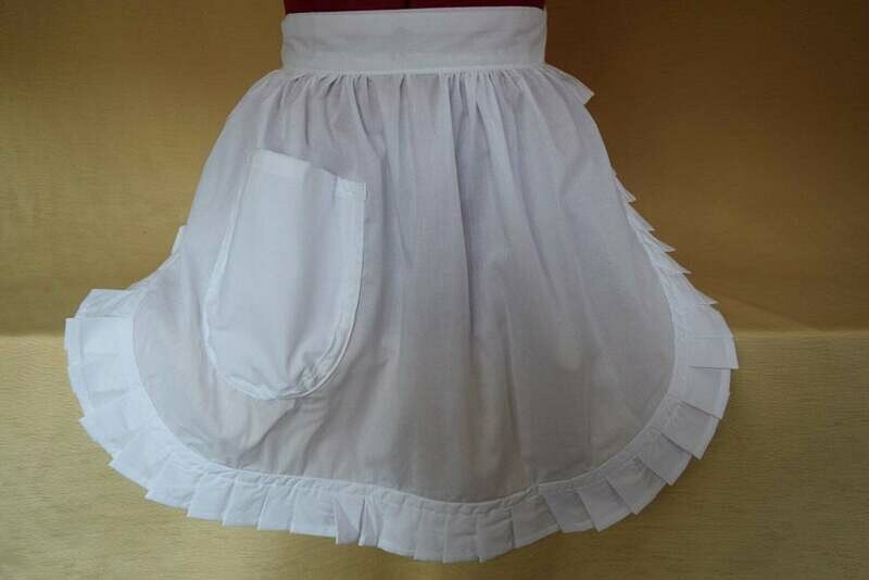 Retro Vintage 50&#39;s Style Half Apron - White