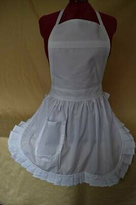 Retro Vintage 50&#39;s Style Full Apron - White