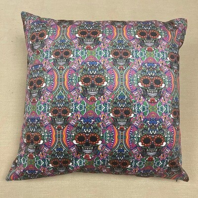 Large Cushion Cover with Sugar Skulls - Velvet
