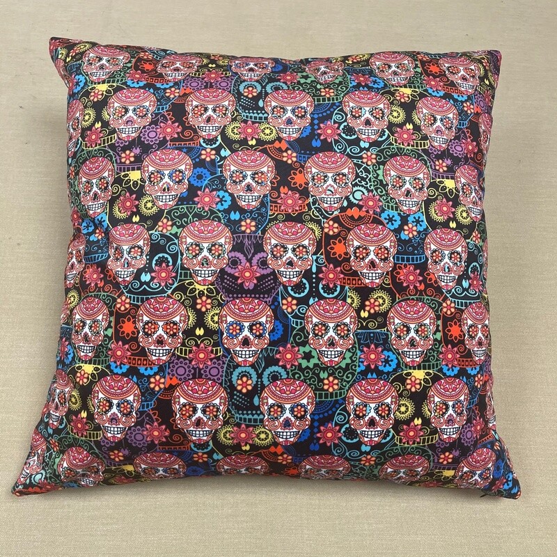 Large Cushion Cover with Sugar Skulls - Velvet