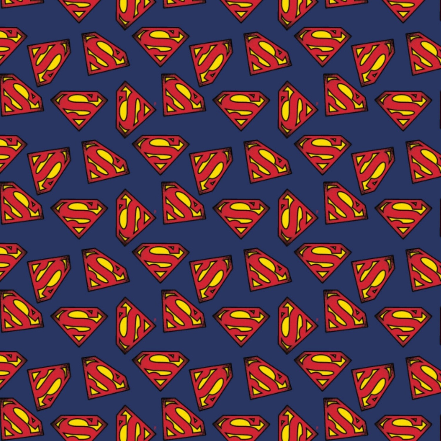 Superman Logo - Navy - 100% cotton print fabric