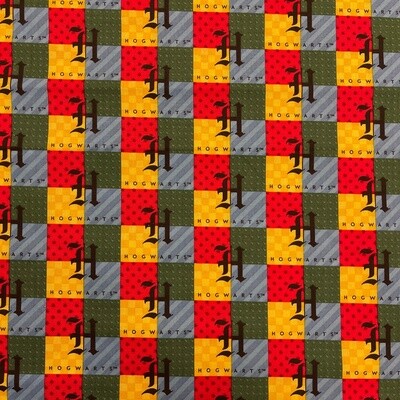 Harry Potter - Hogwarts Checked - 100% cotton print fabric - Multi