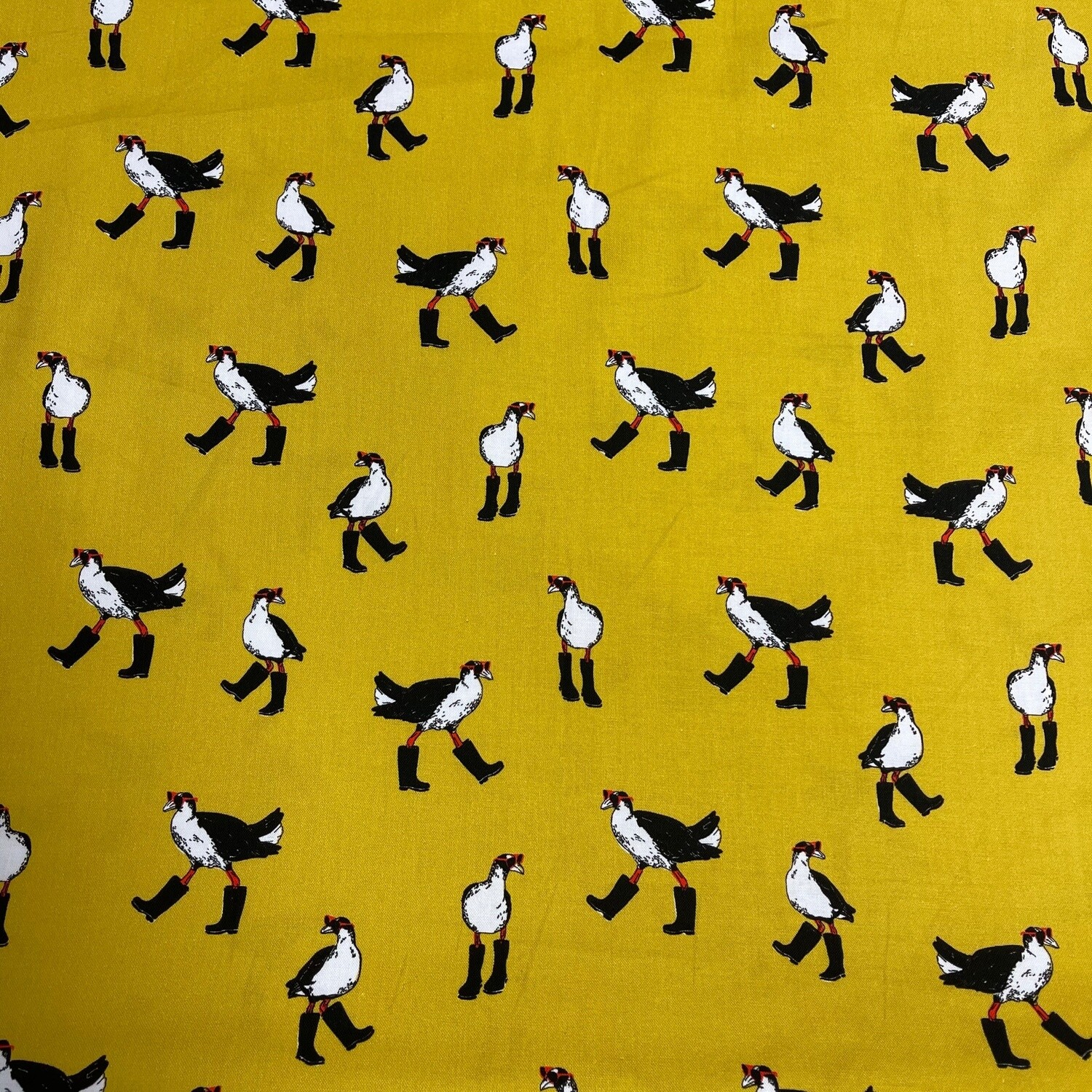 Urban Pukeko - Chartreuse - 100% cotton print fabric