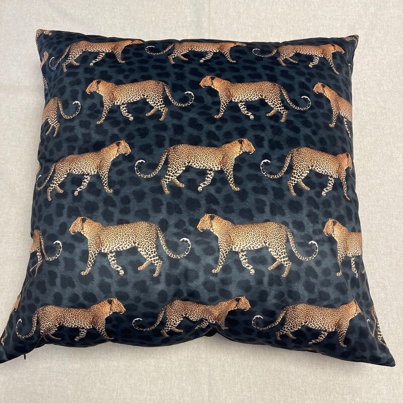 Large Cushion Cover with Leopards - British Velvet