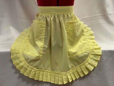 Retro Vintage 50&#39;s Style Half Apron with 2 Pockets - Lemon