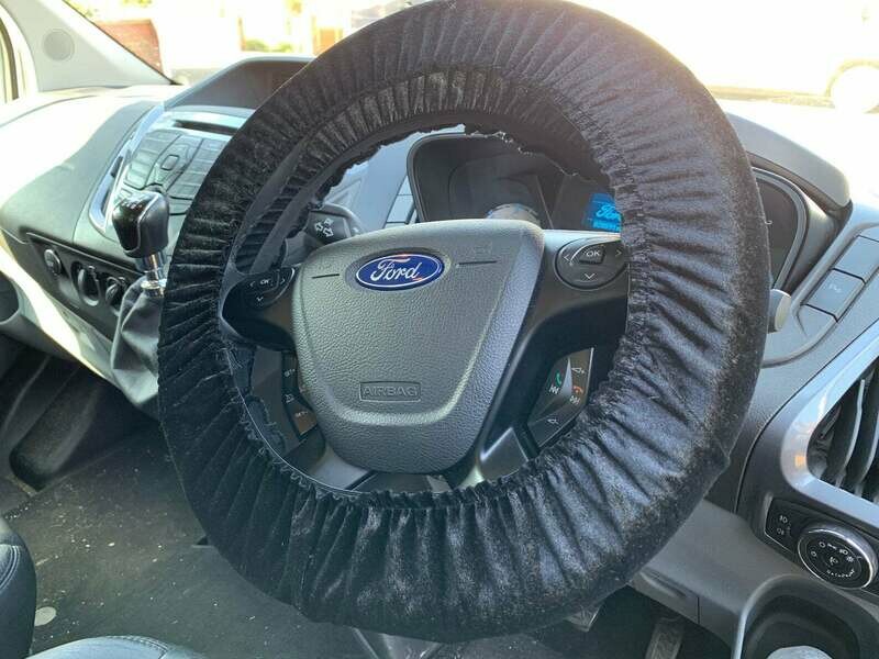 Steering wheel protective cover - stretch velour - stretch fit