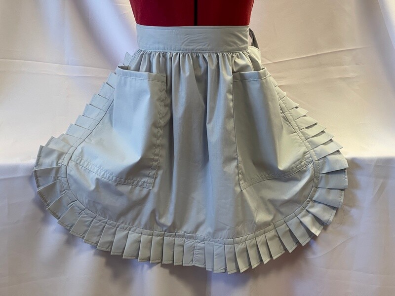Retro Vintage 50&#39;s Style Half Apron with 2 Pockets - Light Grey