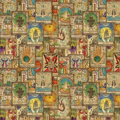 Tarot (1) - 100% cotton digital print fabric