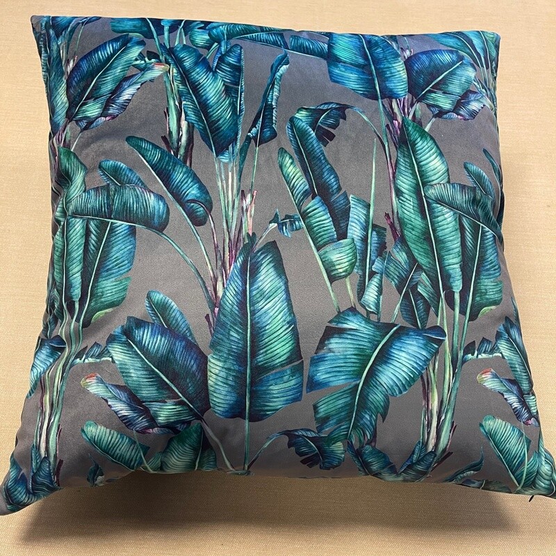 Large Cushion Cover - Paradise in Grey - 290gsm Velvet