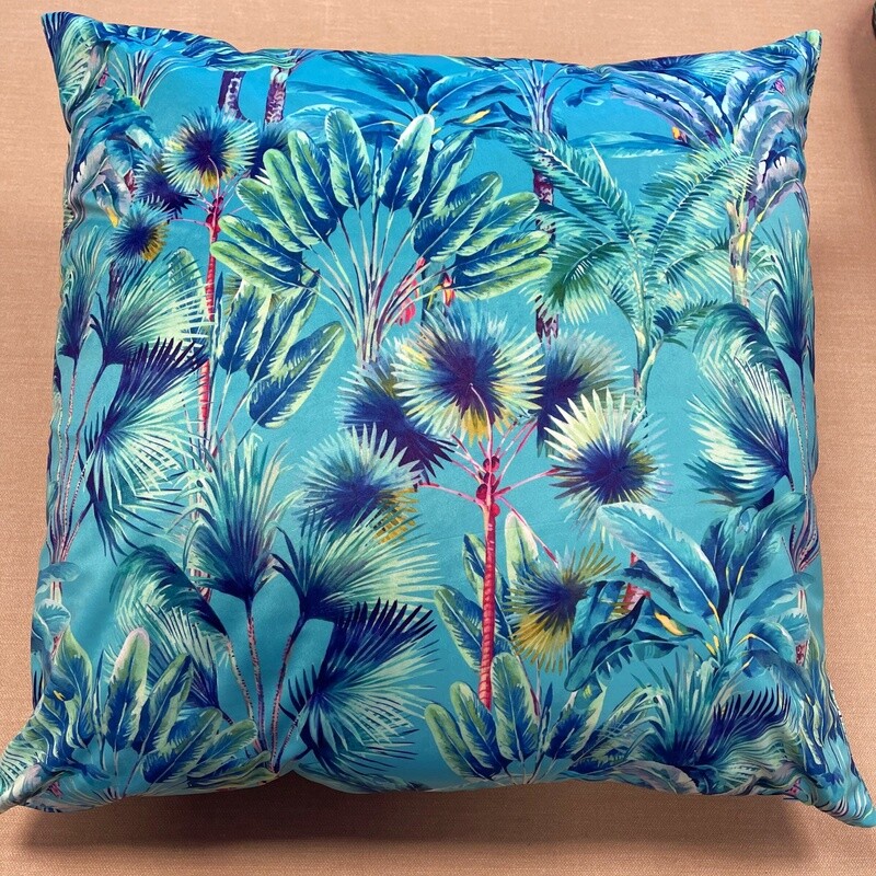 Large Cushion Cover - Palm Springs in Duck Egg - 290gsm Velvet