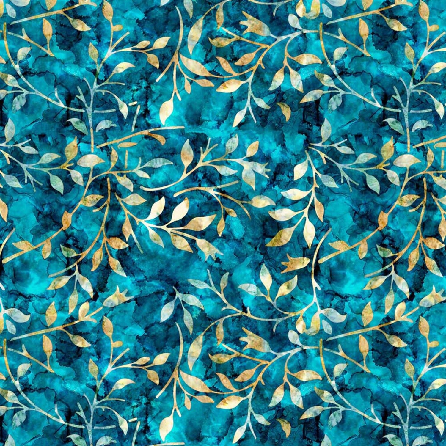 Batik Trail 02 - Blue - 100% cotton digital print fabric