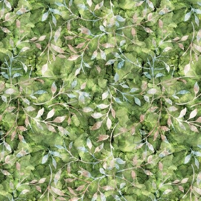 Batik Trail 09 - Green - 100% cotton digital print fabric