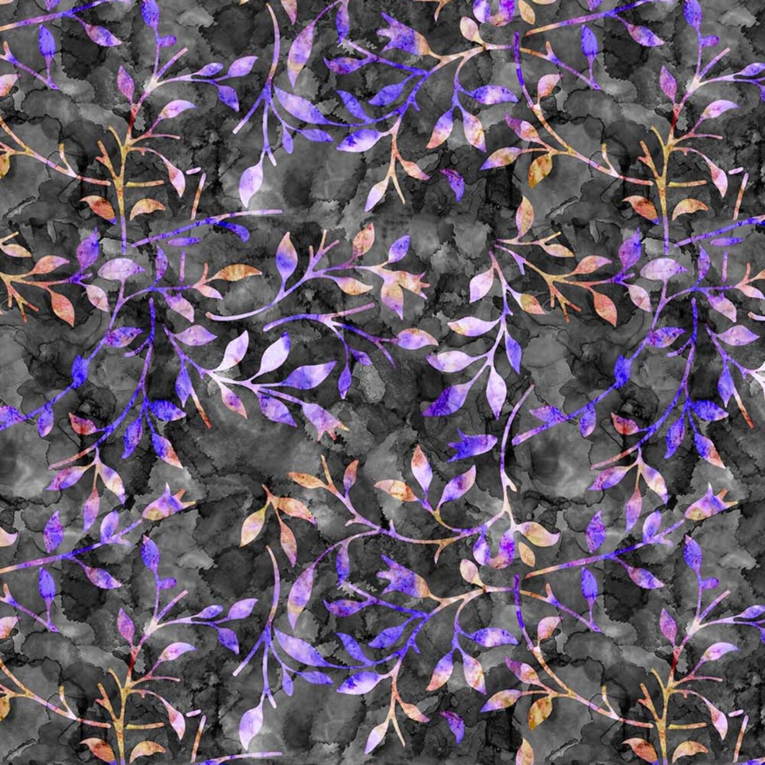 Batik Trail 05 - Grey - 100% cotton digital print fabric