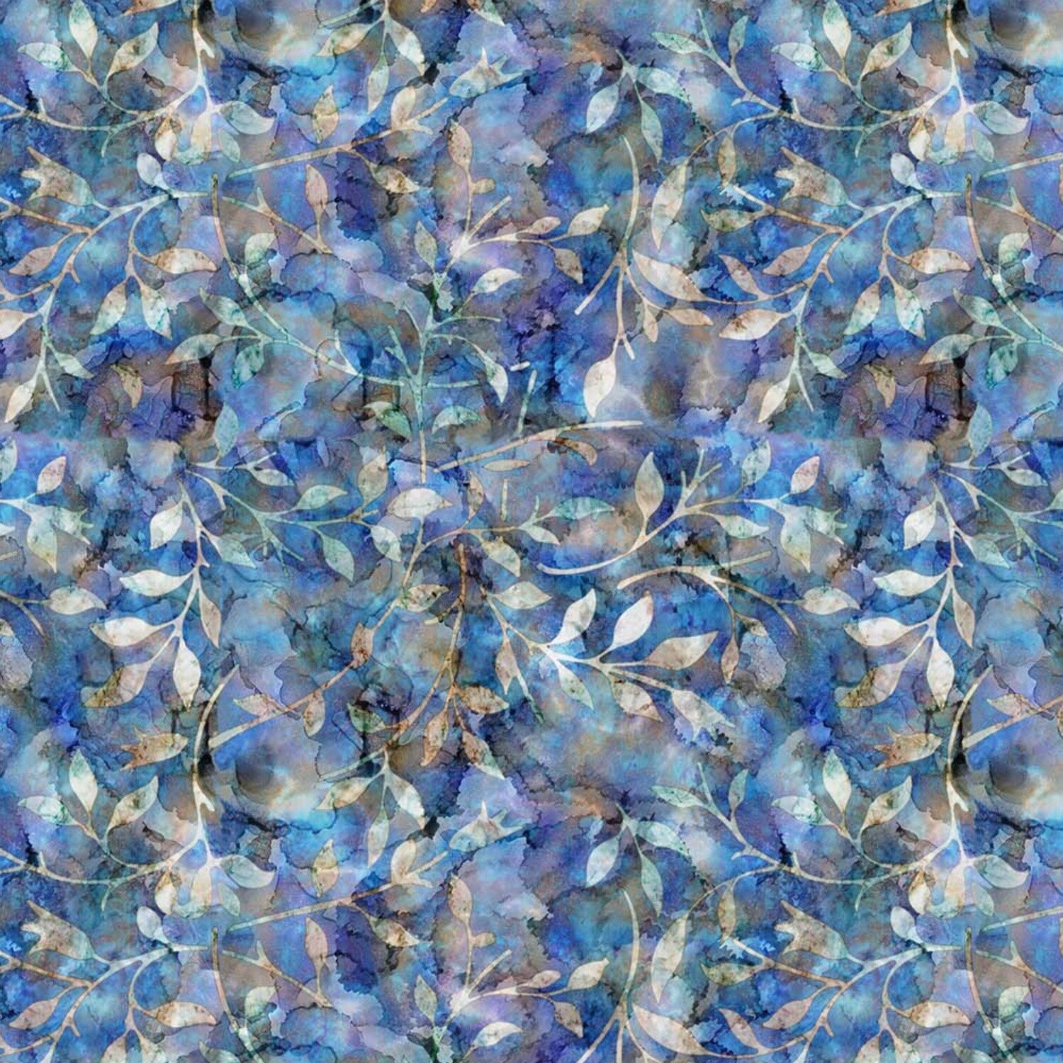 Batik Trail 04 - Blue - 100% cotton digital print fabric