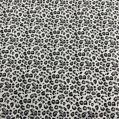 Leopard Print on Silver / Grey - 100% cotton print fabric