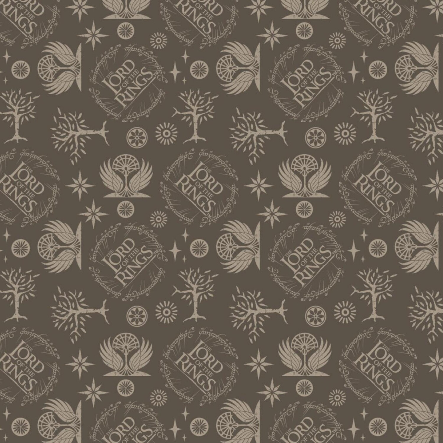 Lord Of The Rings - Logo - Taupe - 100% cotton print fabric