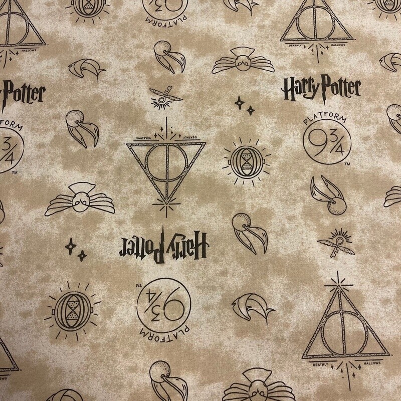 Harry Potter - Snitch - 100% cotton print fabric - Gold