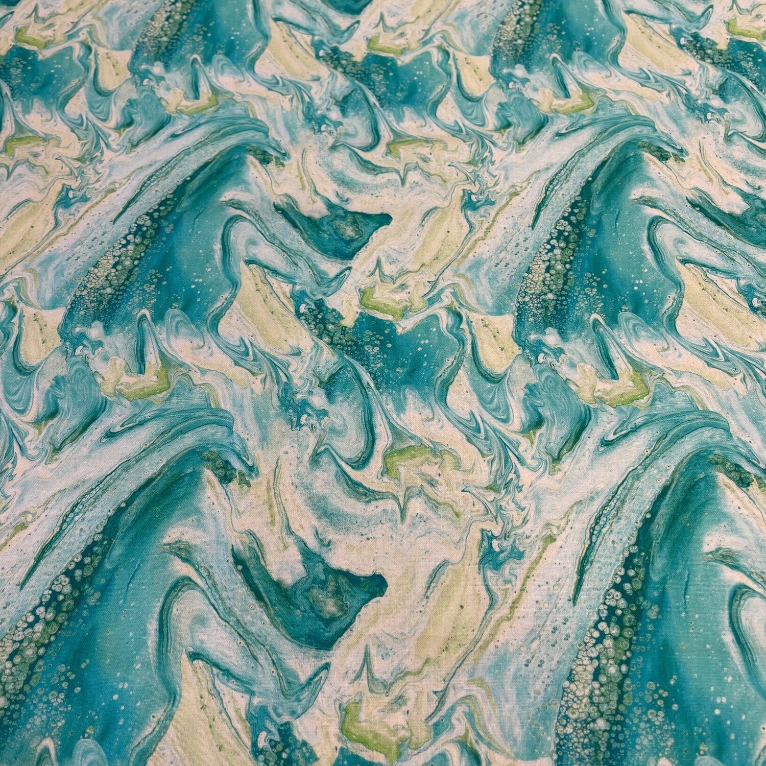 Quilting Treasures​ - Fusion II - Wave - Aqua - 100% cotton print fabric