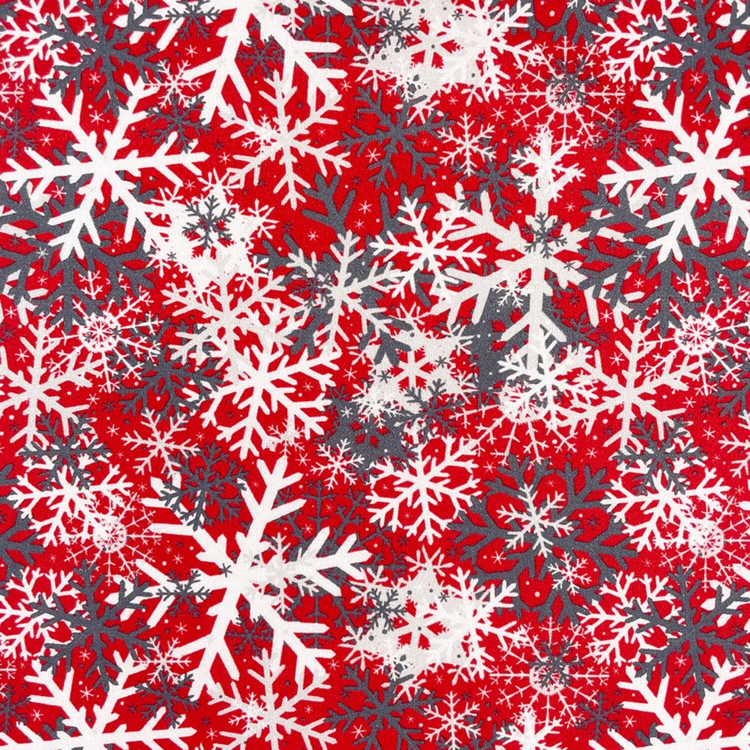 Christmas Camo Snowflakes - Red - 100% cotton digital print fabric