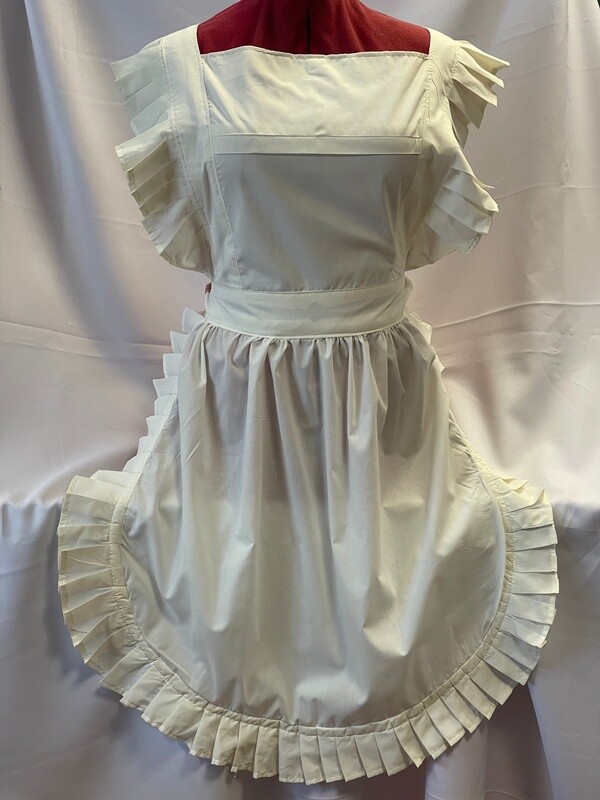 Retro Vintage Victorian Style Full Apron - Cream