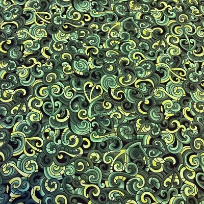Moko - Green - 100% cotton print fabric