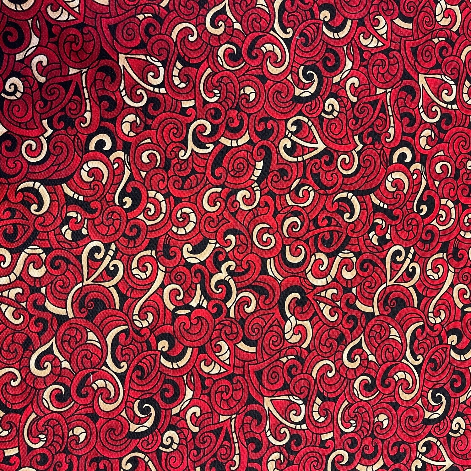 Moko - Red - 100% cotton print fabric