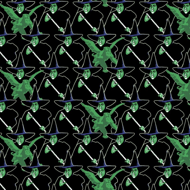 Wizard Of Oz - Wicked Witch - Black - 100% cotton print fabric