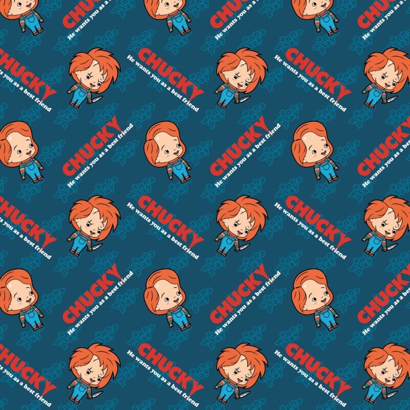 Chucky – Child’s Play - Blue - 100% cotton print fabric