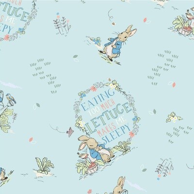 Peter Rabbit &amp; Friends digital print fabric - Sleepy Lettuce - 100% cotton